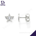 Silver cz star design earrings body piercing jewelry